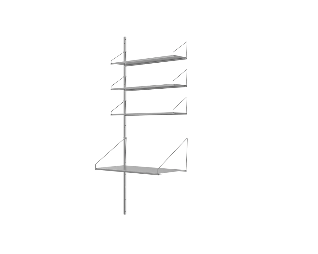 FRAMA - シェルフライブラリアドオンデスクセクション | ステンレススチール | H185.2 / W80