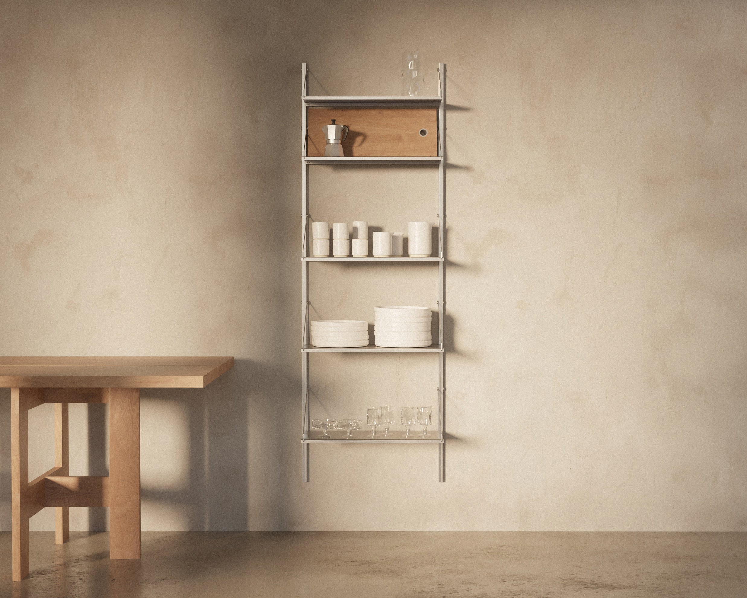 FRAMA - Shelf Library Single Section | Stainless Steel | H185.2 / W60 Frama
