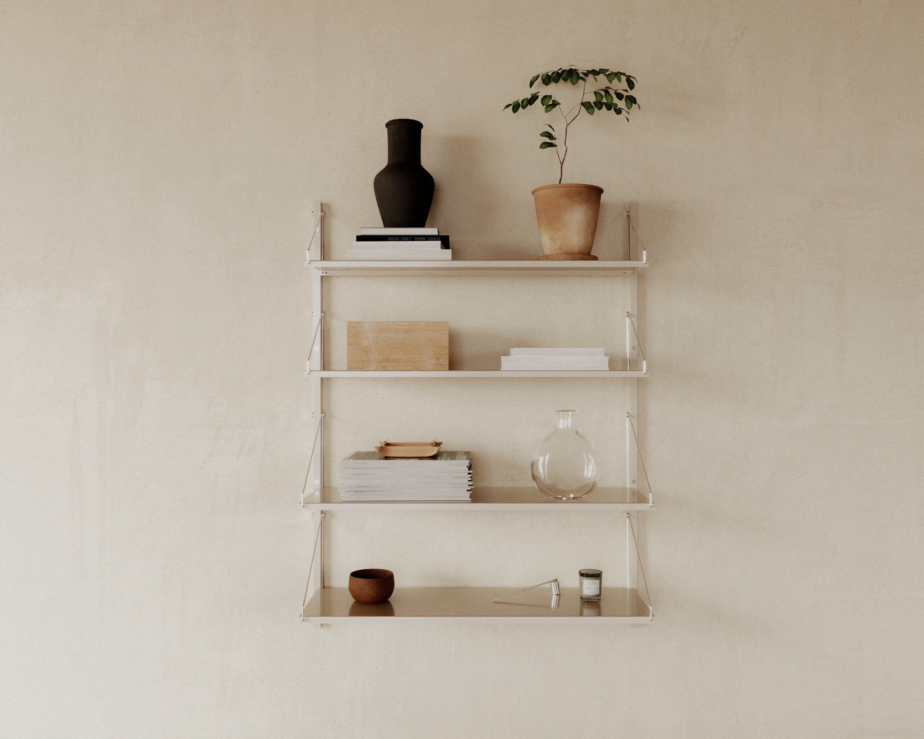 FRAMA - Shelf Library Single Section | Warm White Steel | H108.4 / W80 FRAMA