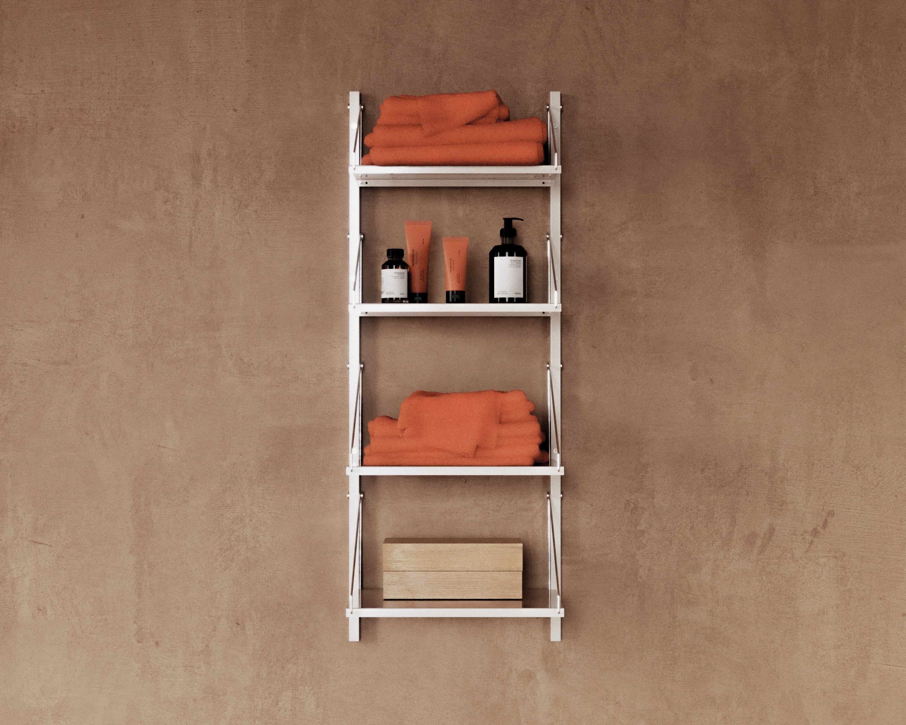 FRAMA - Shelf Library Single Section | Warm White Steel | H108.4 / W40 FRAMA