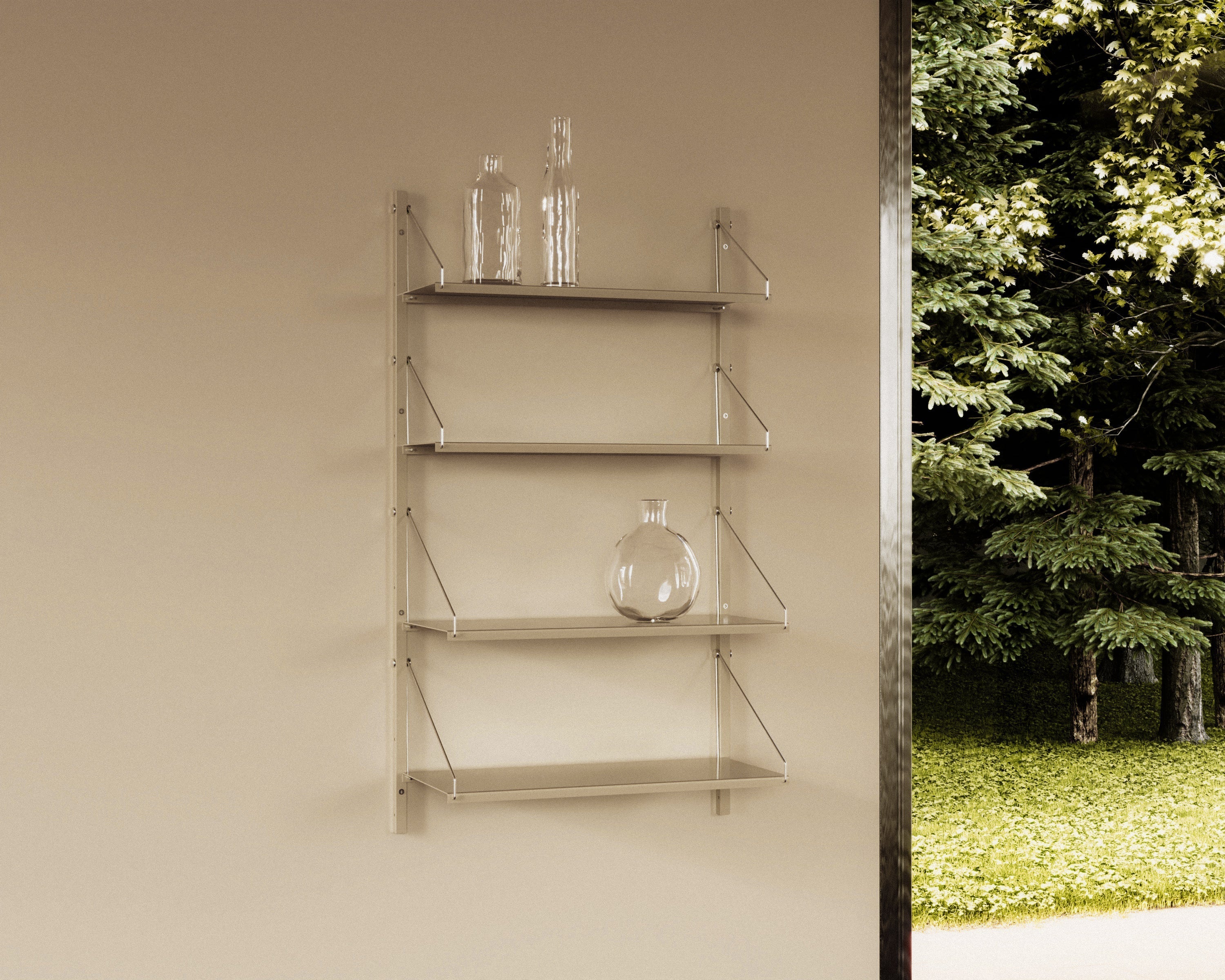 FRAMA - Shelf Library Single Section | Warm White Steel | H108.4 / W60 FRAMA