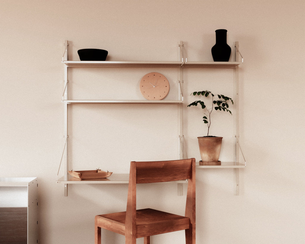 FRAMA - シェルフ ライブラリー デスク セクション | ウォームホワイト スチール | H108.4 / W80