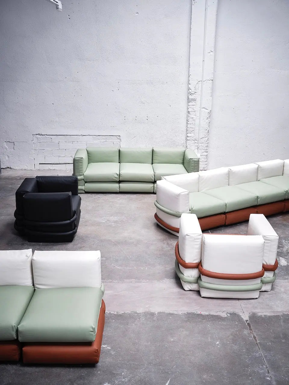 Muller Van Severen - Pillow Sofa in Leather BD Barcelona