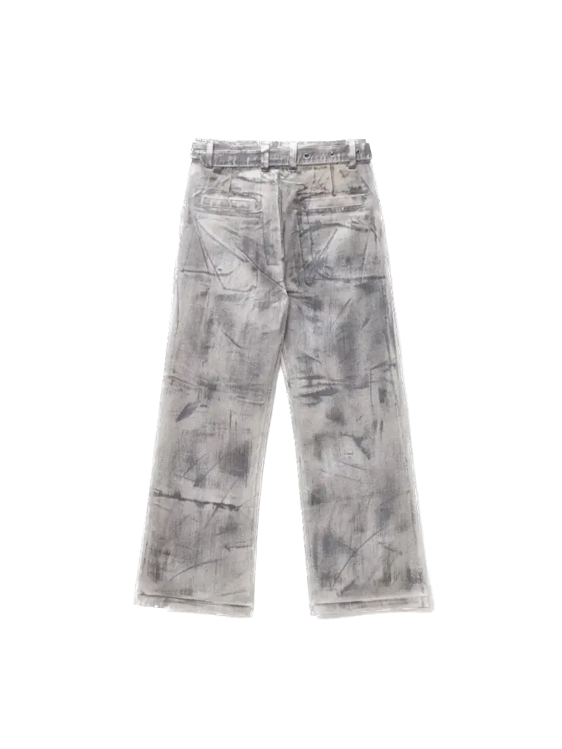 Unisex - Waxed Double Belt Jeans Fine Chaos
