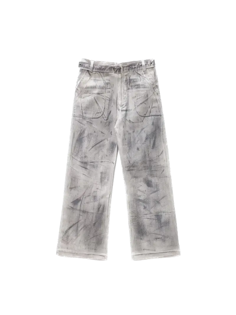 Unisex - Waxed Double Belt Jeans Fine Chaos