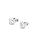 AQUA EMERALD CUT STUD EARRINGS - White HATTON LABS