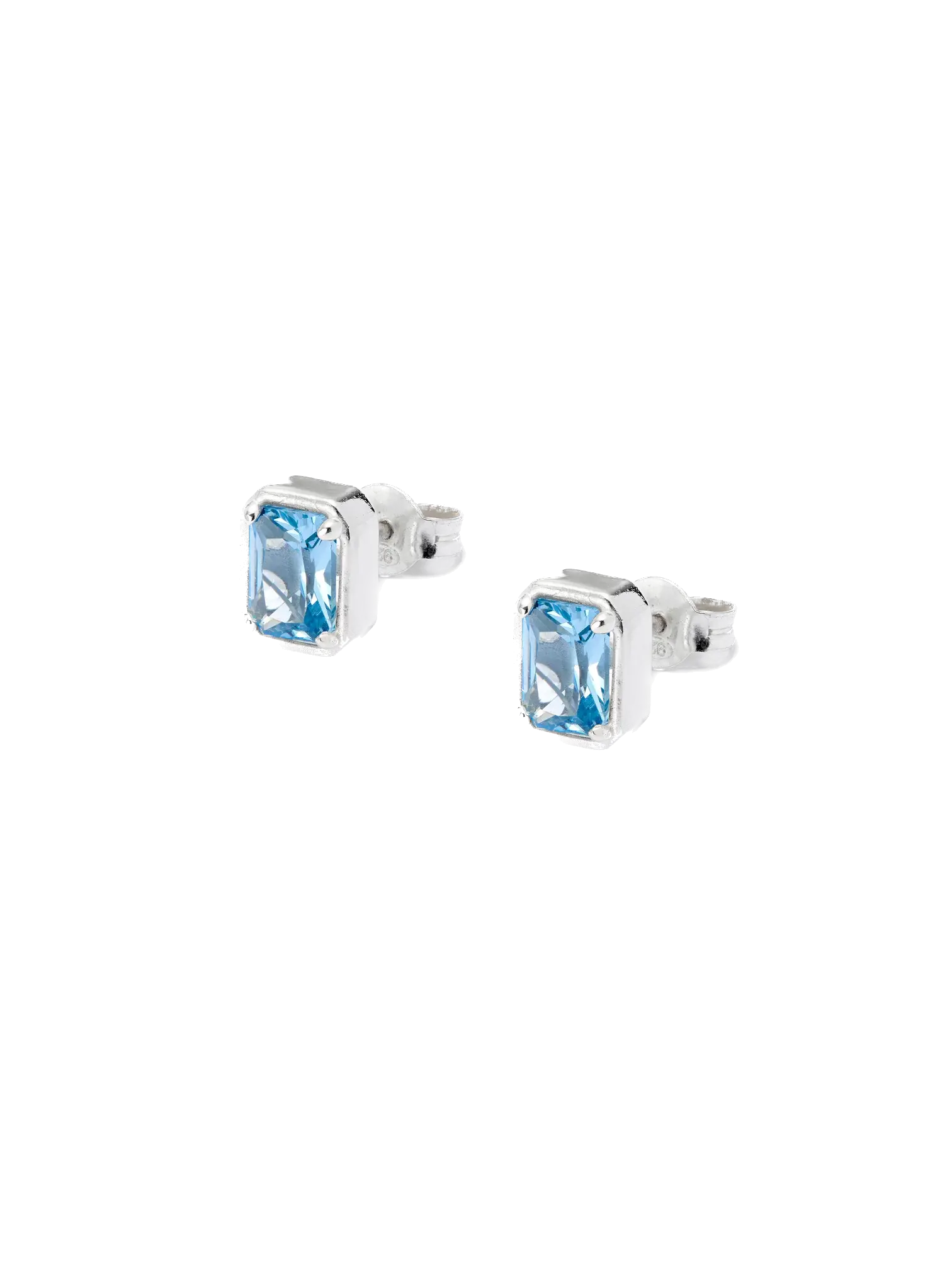 AQUA EMERALD CUT STUD EARRINGS HATTON LABS