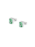 AQUA EMERALD CUT STUD EARRINGS - Green HATTON LABS