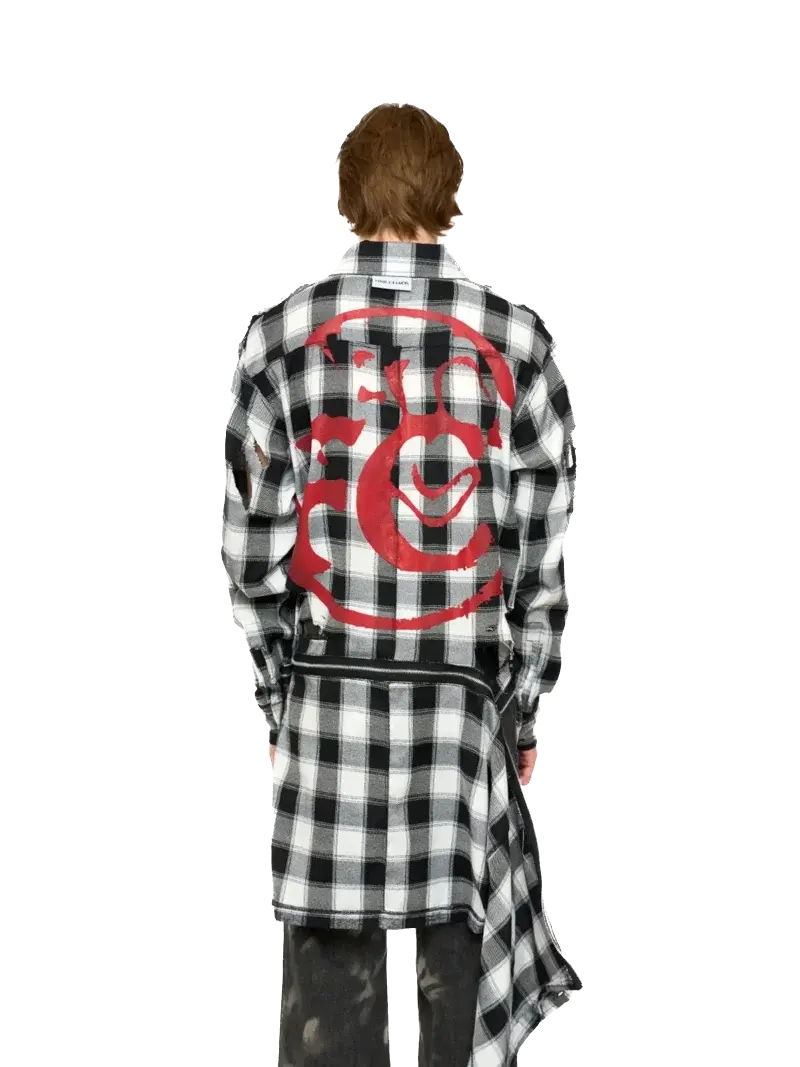 Reversible Distressed Flannel shirt Fine Chaos