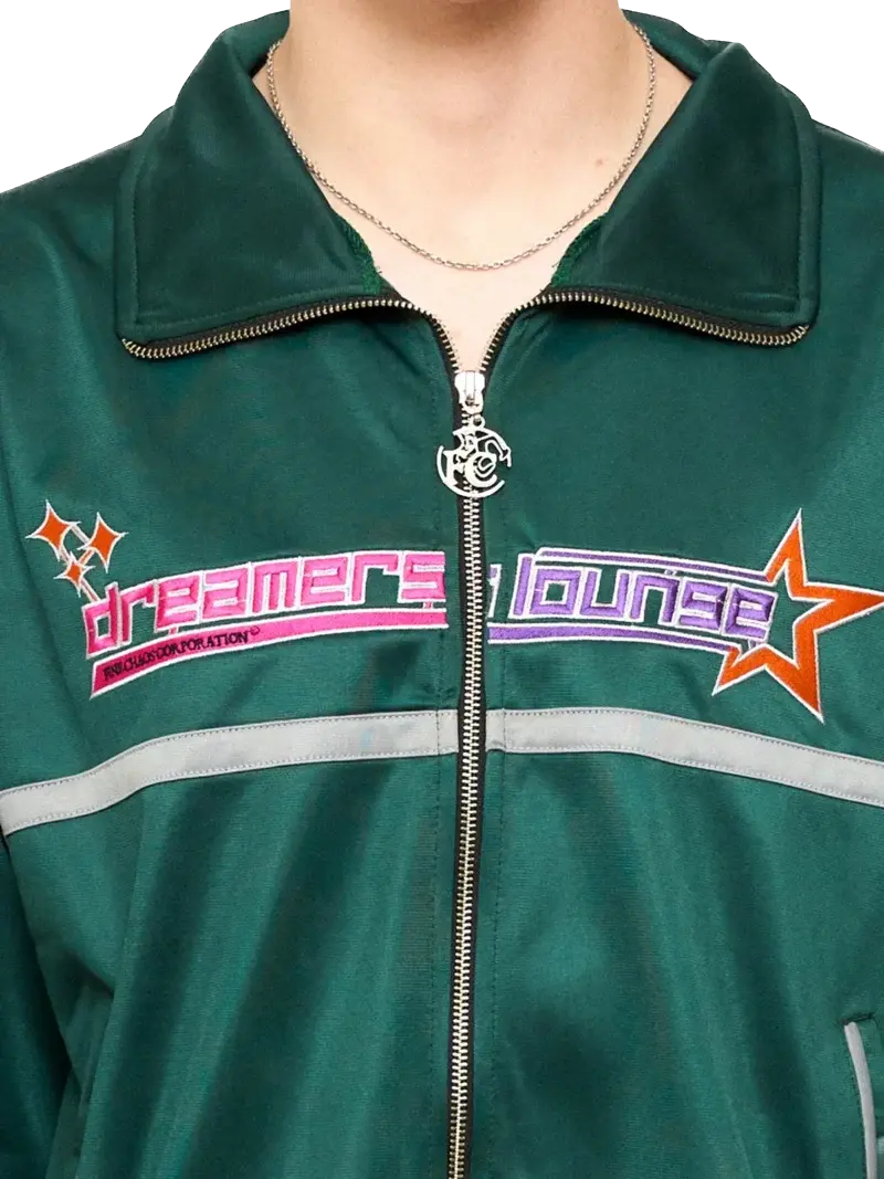 Dreamers Lounge Tracksuit Top - Green Fine Chaos