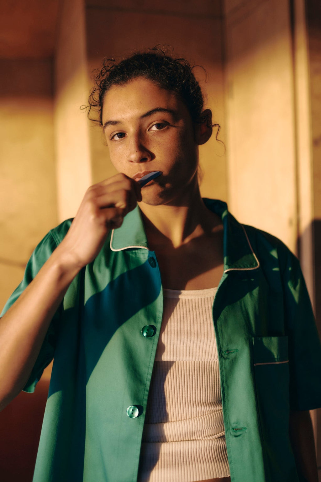 Outline Pyjama S/S Shirt HAY