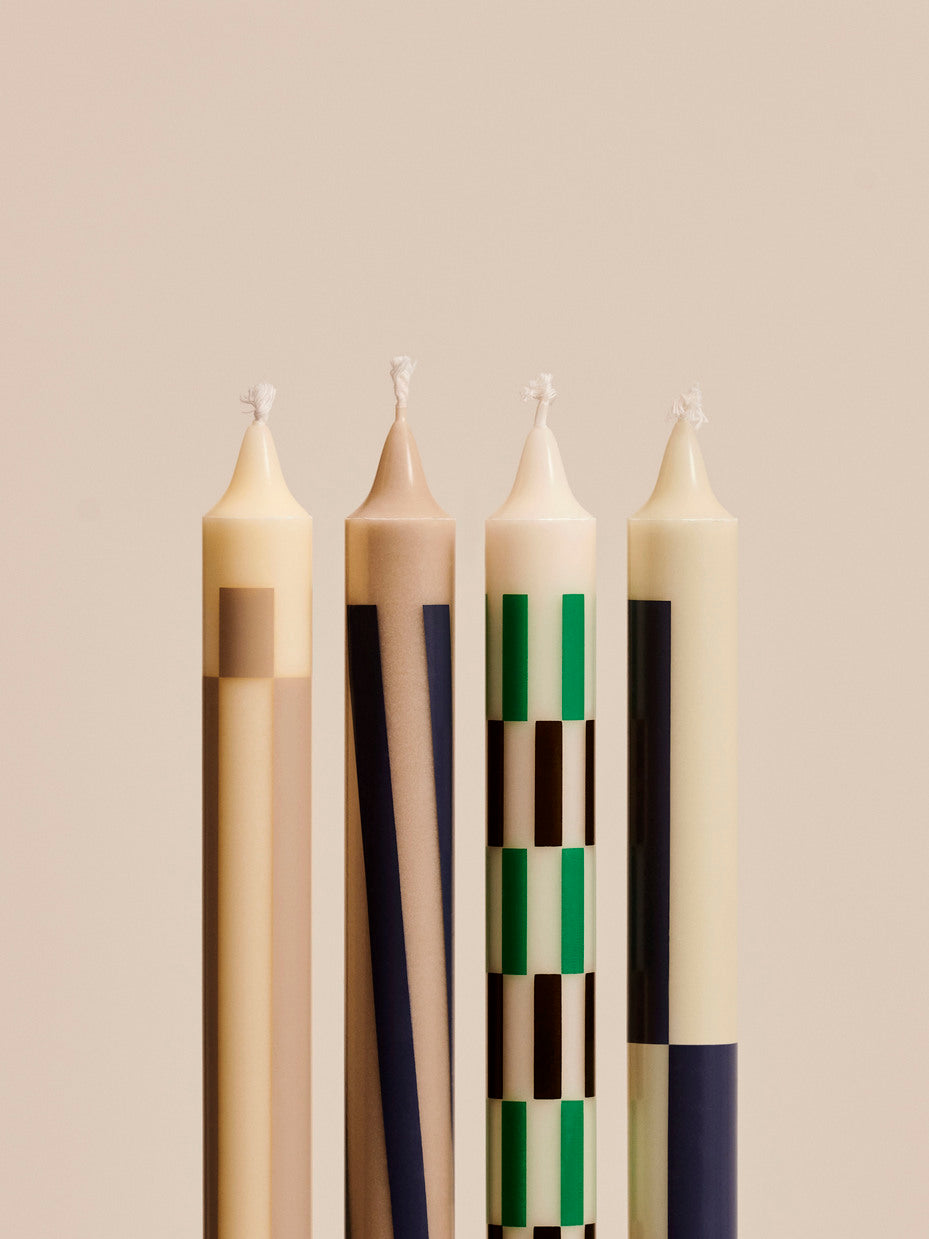 Pattern Candle Set of 4 HAY