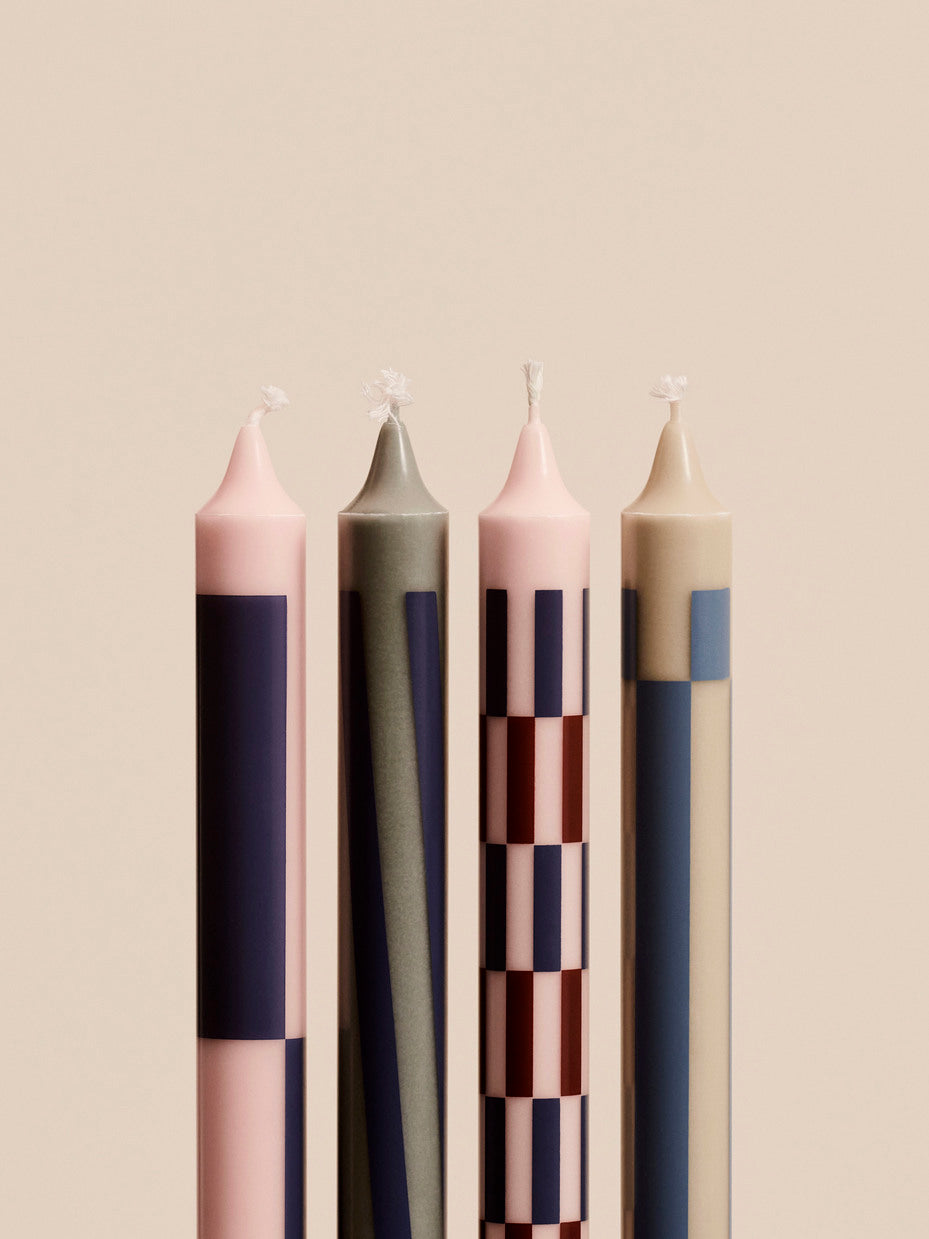 Pattern Candle Set of 4 HAY