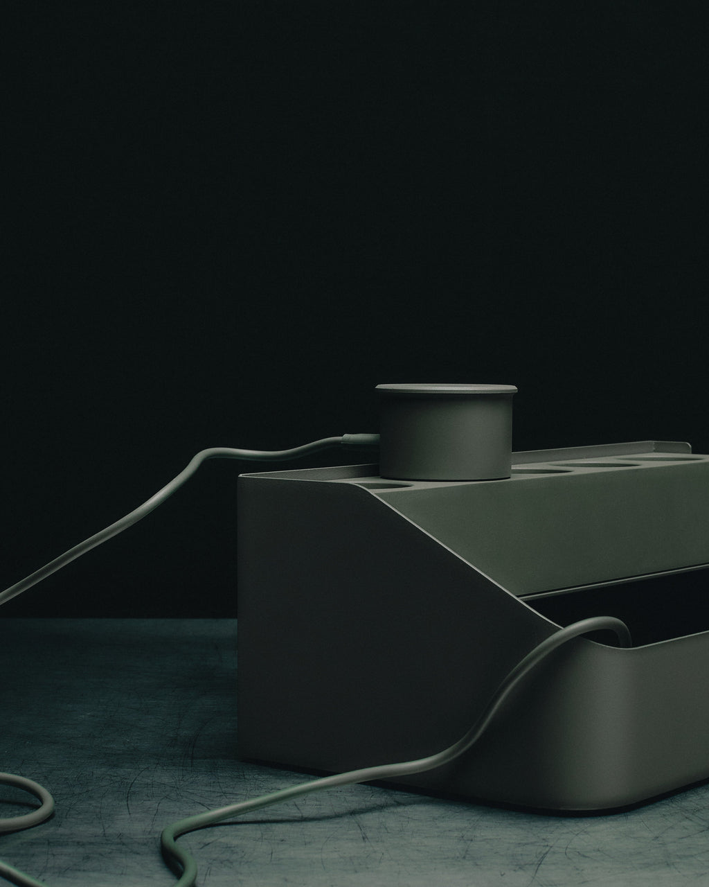 Power Tray Double - Mossy Green Pedestal