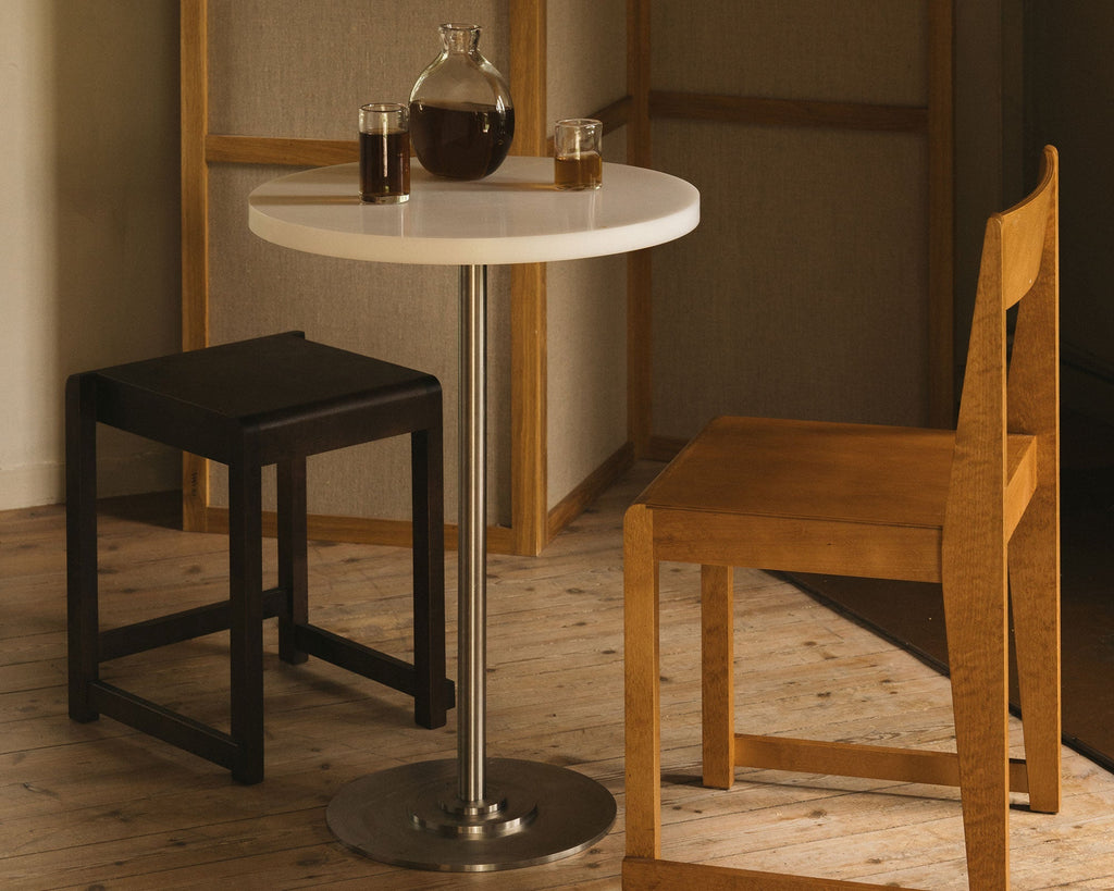 FRAMA - Table 57 | White / Stainless Steel | Ø55 FRAMA