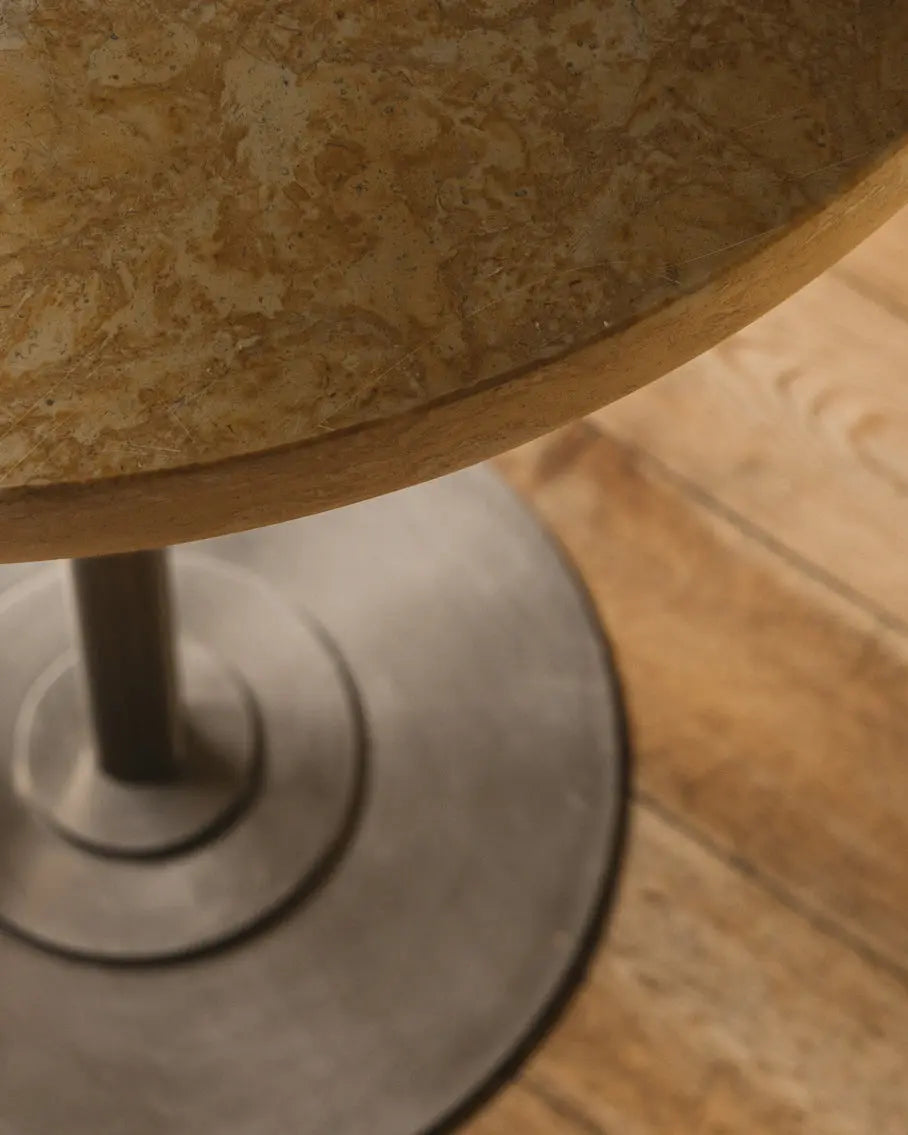 Table 57 I Yellow Limestone / Stainless Steel Ø 77 Frama