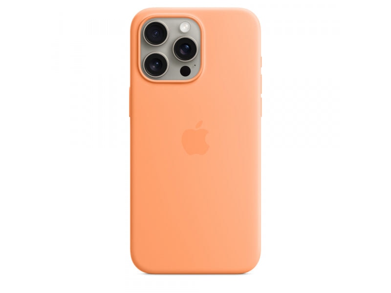 Apple Apple iPhone 15 Pro Max Silicone Case with MagSafe Orange Sorbet Accessories Mobile Computing 