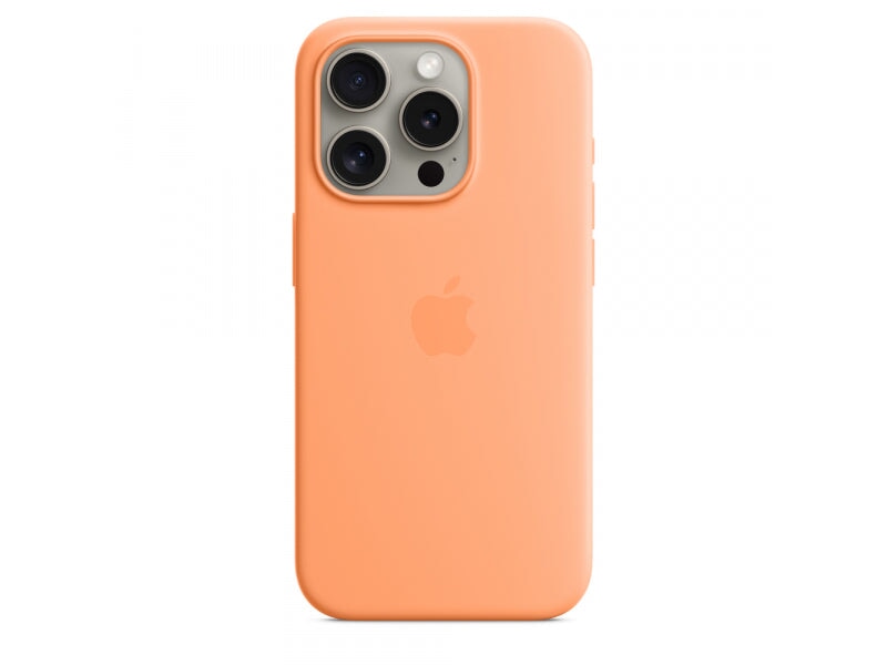 Apple Apple iPhone 15 Pro Silicone Case with MagSafe Orange Sorbet Accessories Mobile Computing 