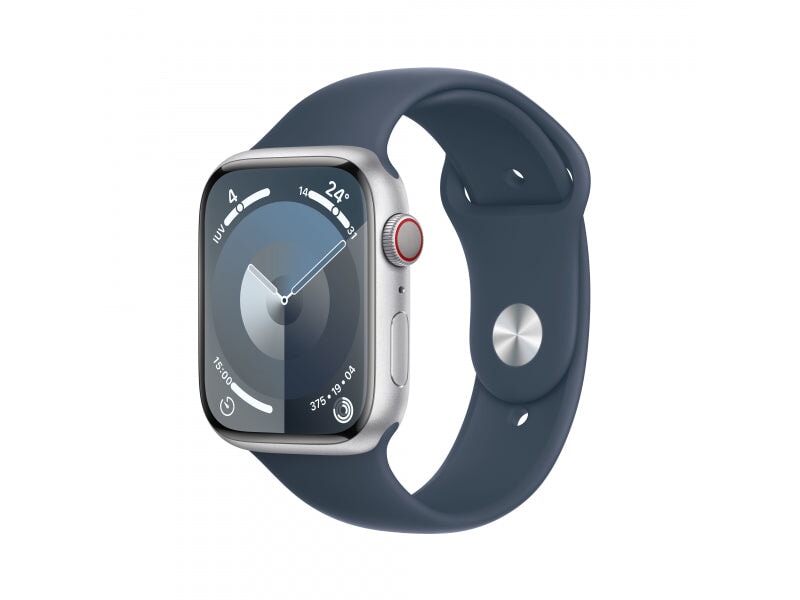 Apple Apple Watch S9 Alu. 45mm GPS+Cell. Silver Sport Band Blue M/L Wearables 