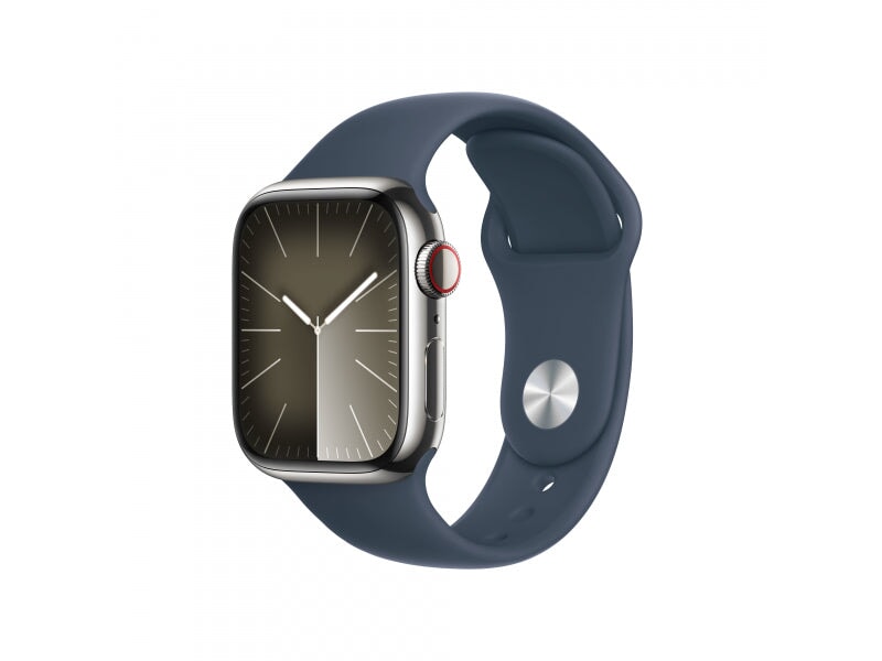 Apple Apple Watch S9 Steel 41mm GPS+Cellular Silver Sportband Blue M/L Wearables 