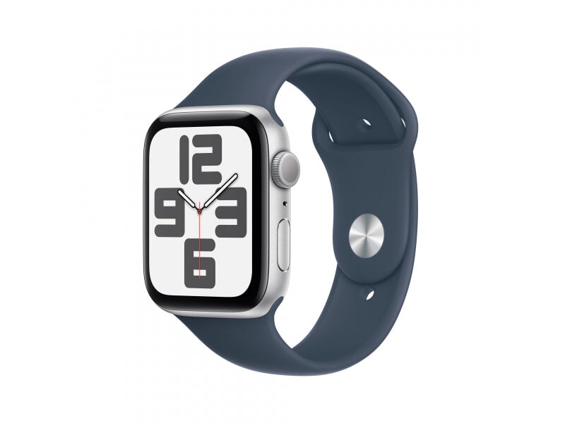 Apple Apple Watch SE Alu. 44mm GPS Silver Sport Band Storm Blue M/L Wearables 