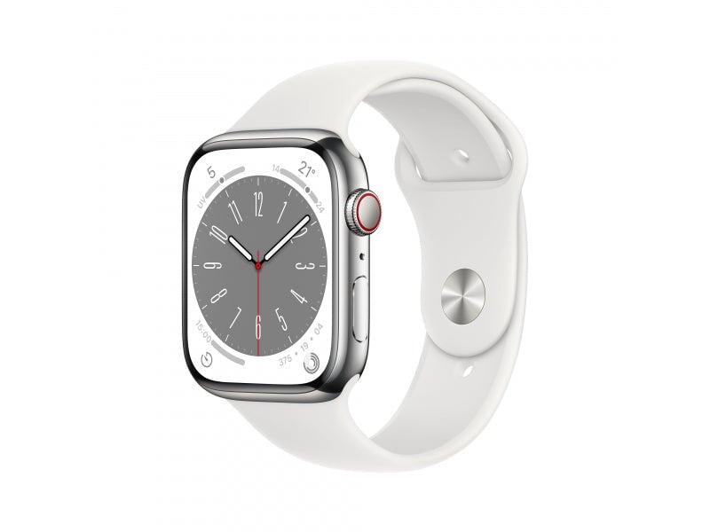 Apple Apple Watch Series 8 GPS+Cellular 45mm Silver Steel White Sport MNKE3FD/A 