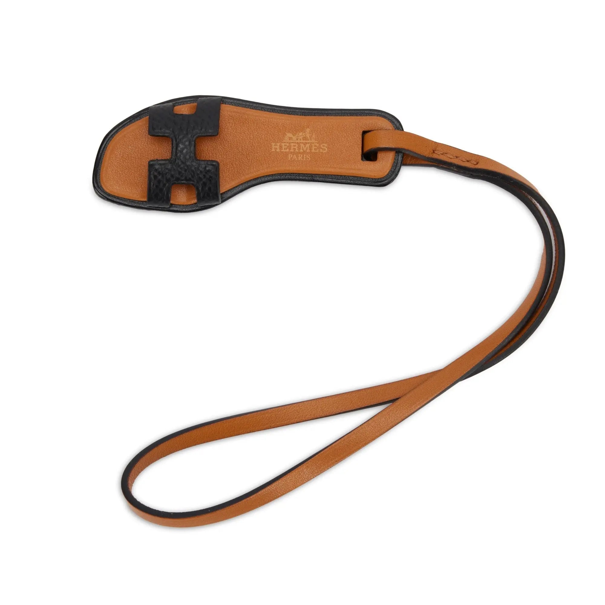 Hermès Black Epsom and Hunter and Gold Butler Leather Oran Nano Charm 