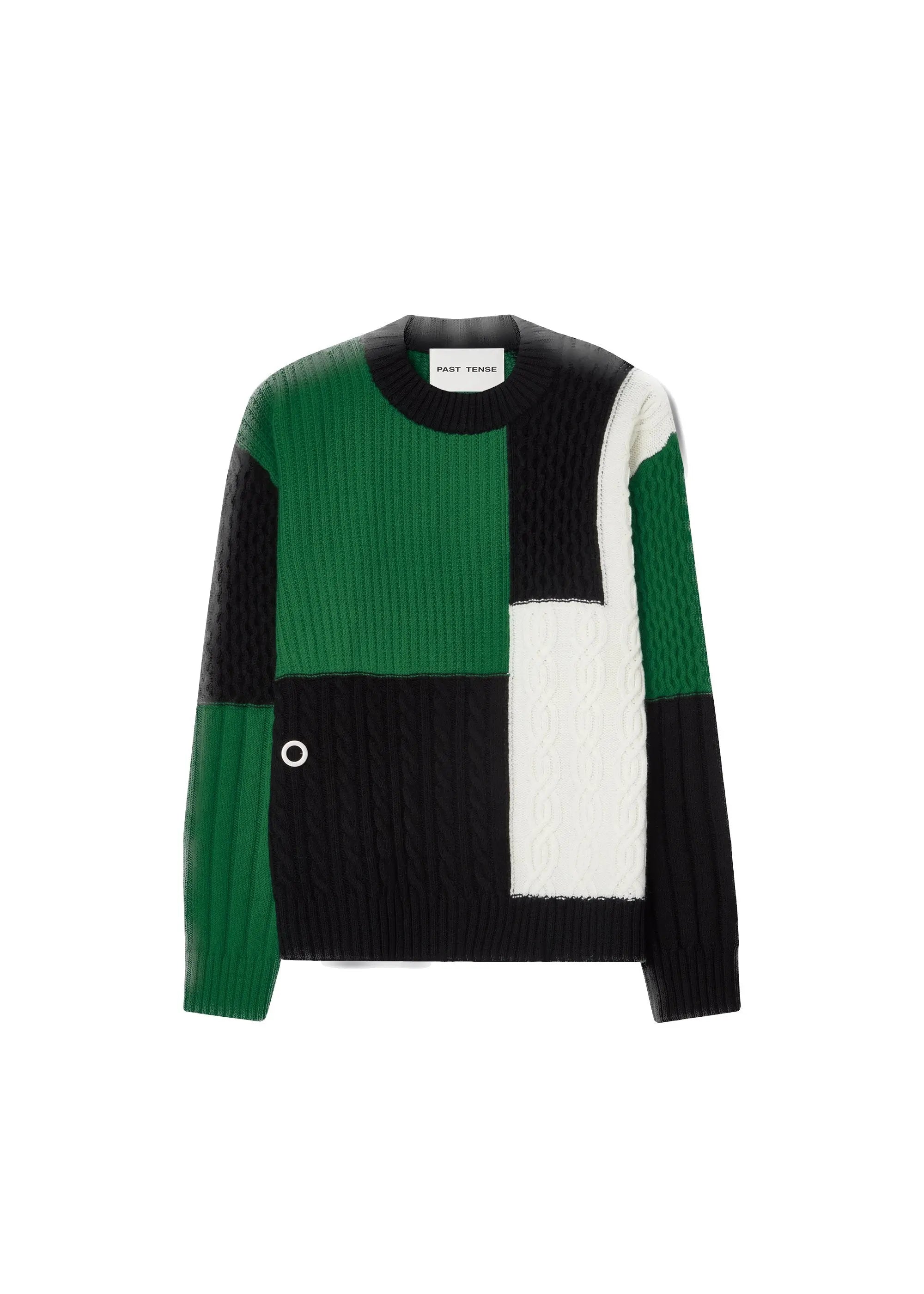 PAST TENSE Block Cable Crewneck Knit 