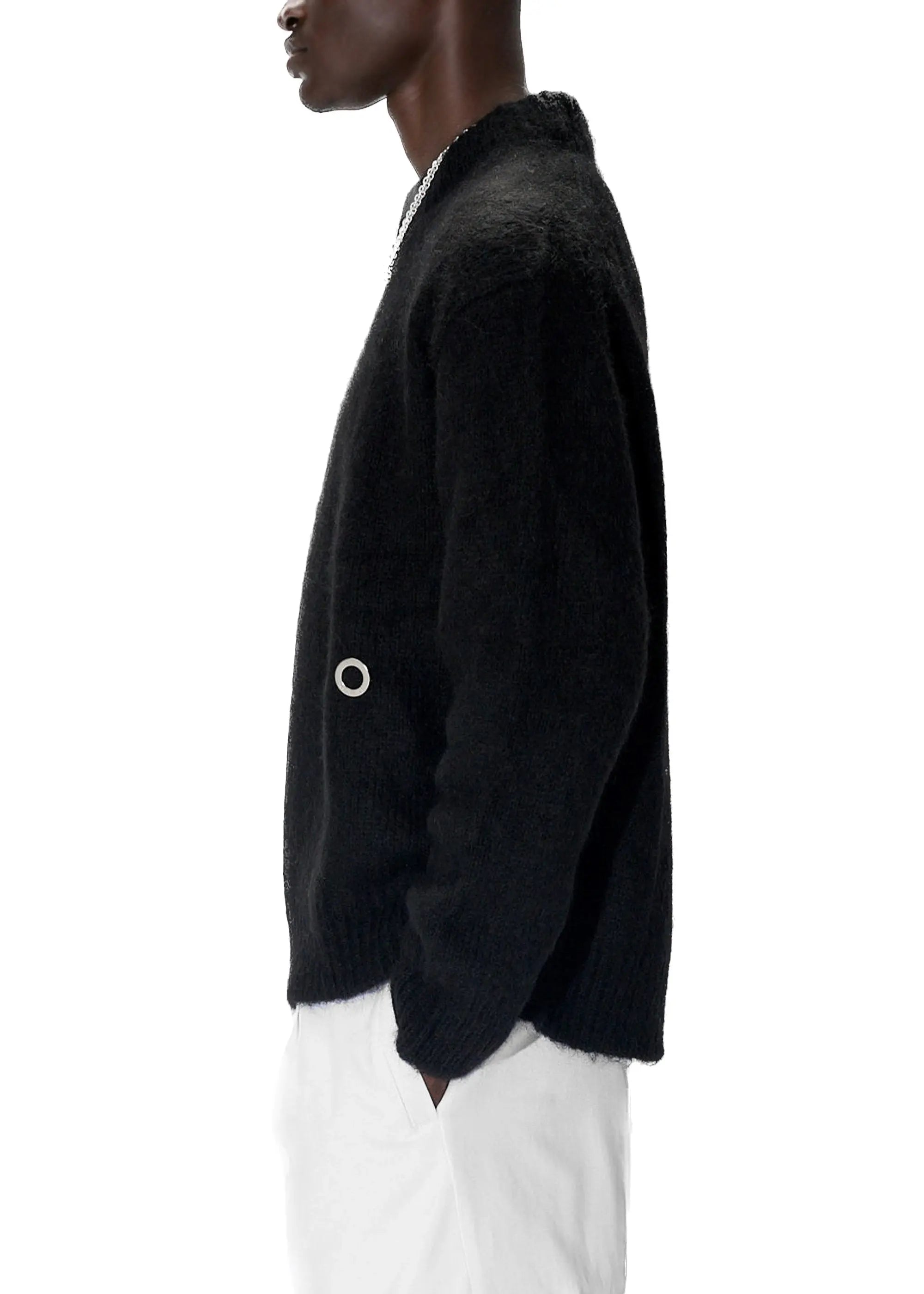 PAST TENSE Brushed Alpaca Crewneck Knit - Black 