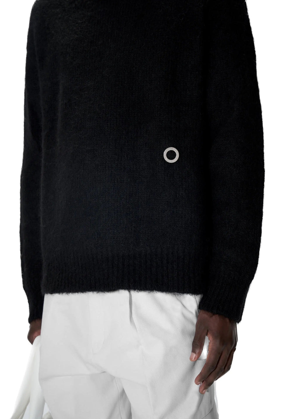 PAST TENSE Brushed Alpaca Crewneck Knit - Black 