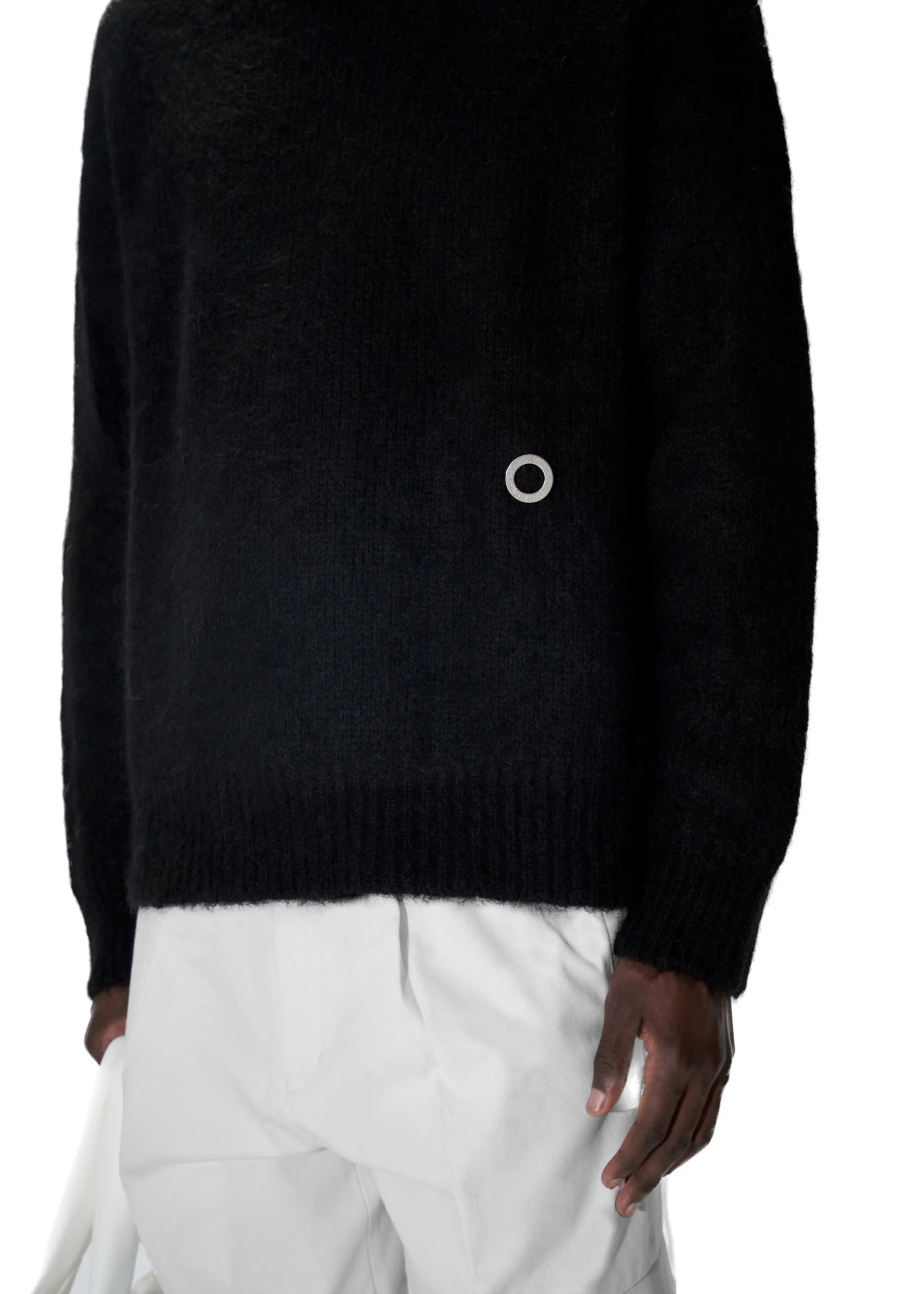 PAST TENSE Brushed Alpaca Crewneck Knit - Black 