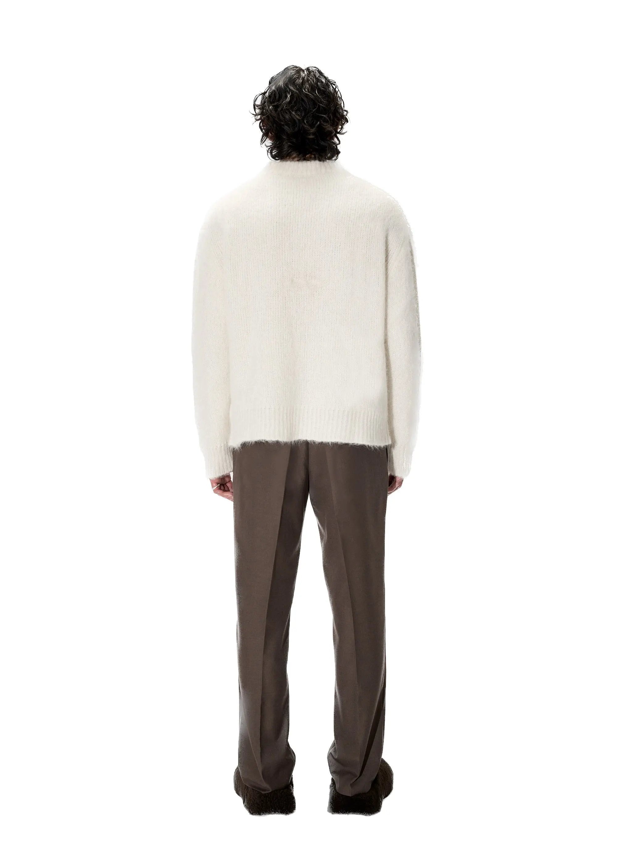 PAST TENSE Brushed Alpaca Crewneck Knit - Off White 