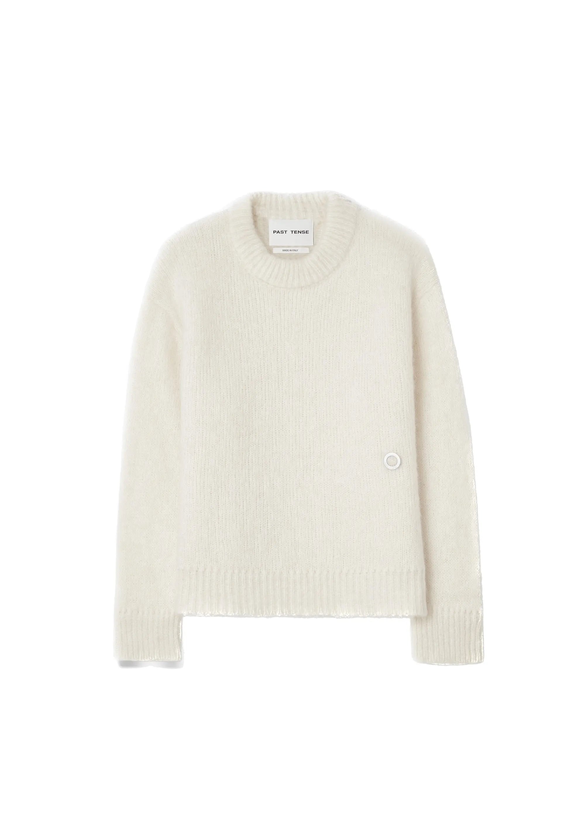 PAST TENSE Brushed Alpaca Crewneck Knit - Off White 