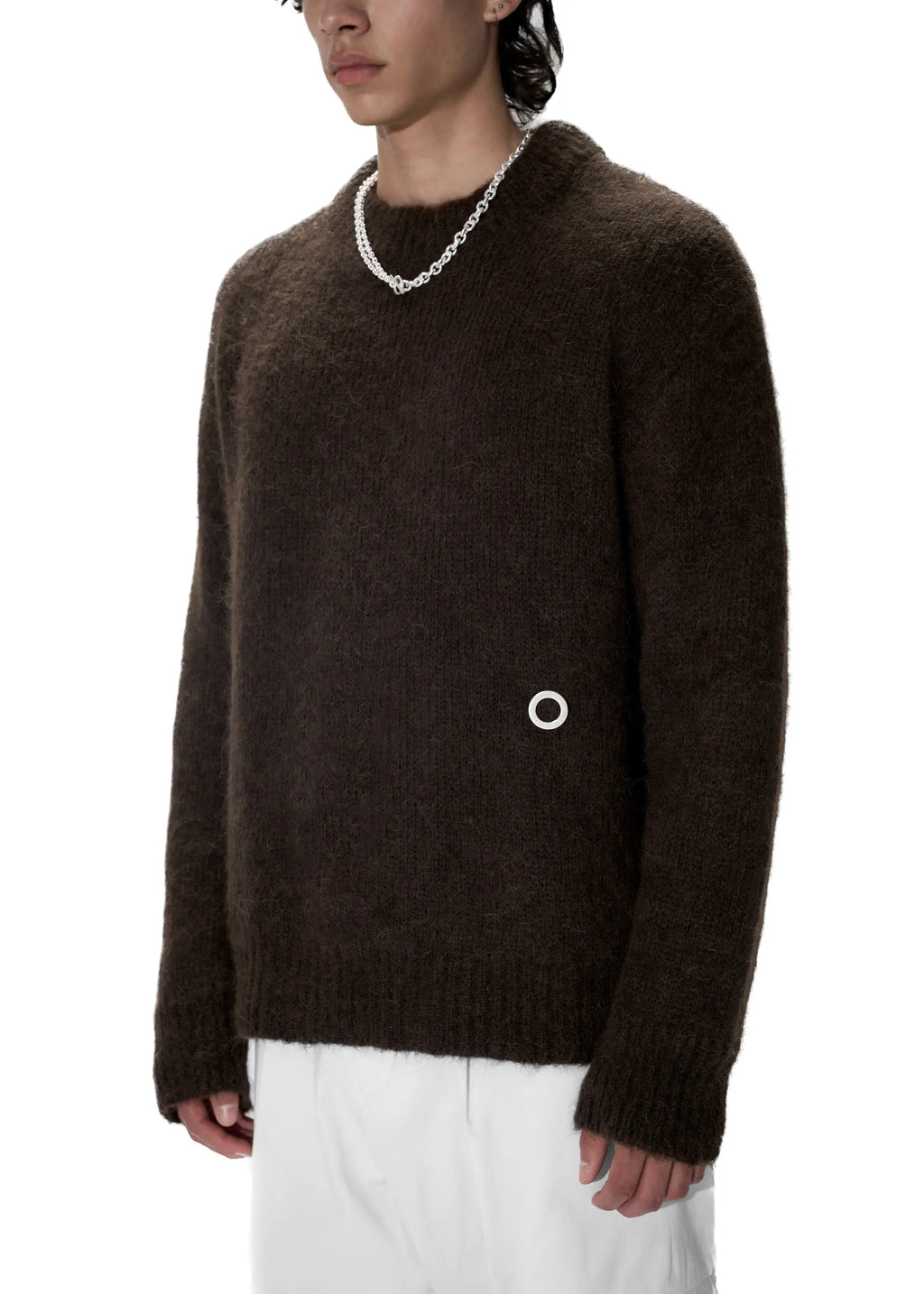 PAST TENSE Brushed Alpaca Crewneck Knit - Taupe 