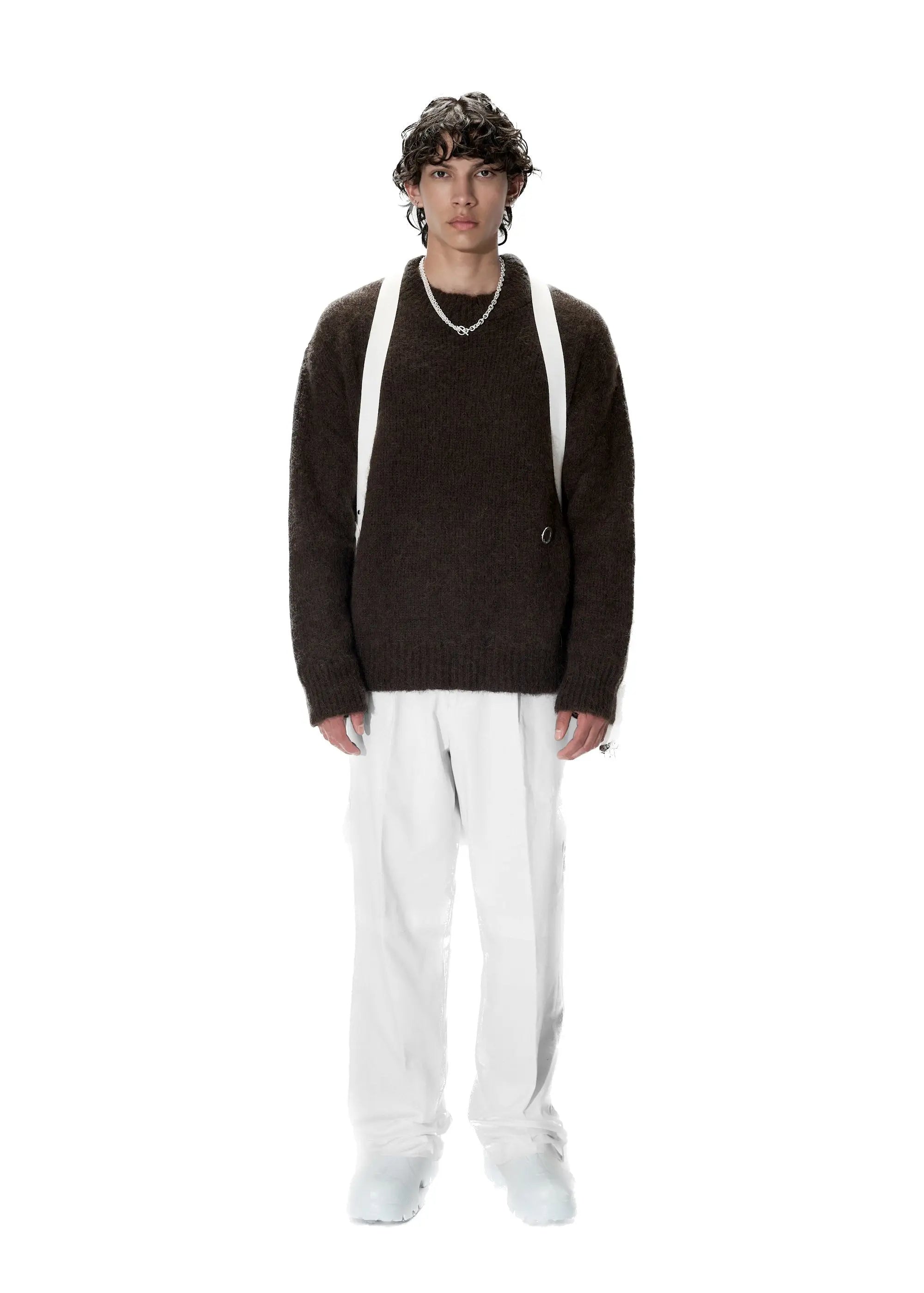 PAST TENSE Brushed Alpaca Crewneck Knit - Taupe 