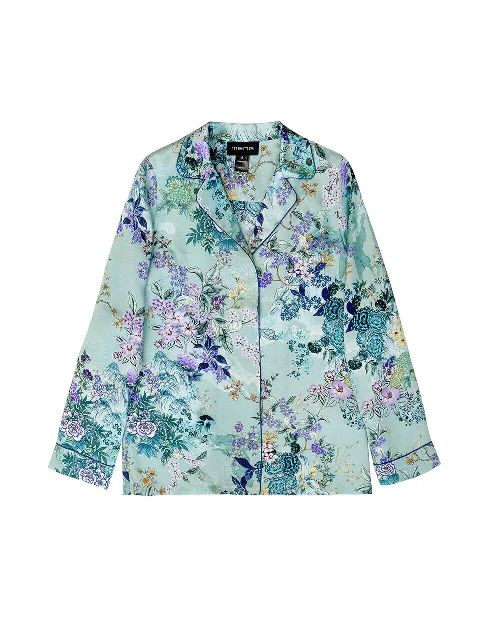 MENG Green Pagoda Silk Satin Pyjama Set Pyjama 