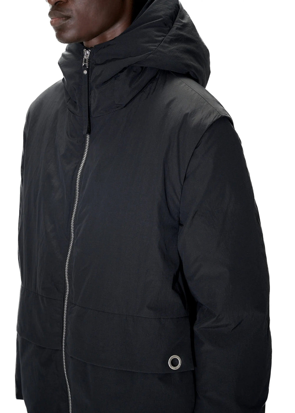 PAST TENSE Hybrid Puffer Jacket - Black 