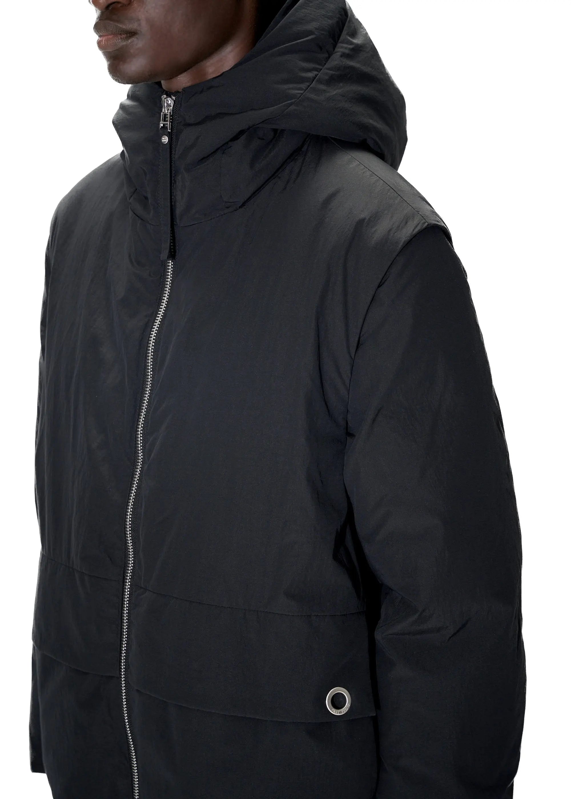 PAST TENSE Hybrid Puffer Jacket - Black 