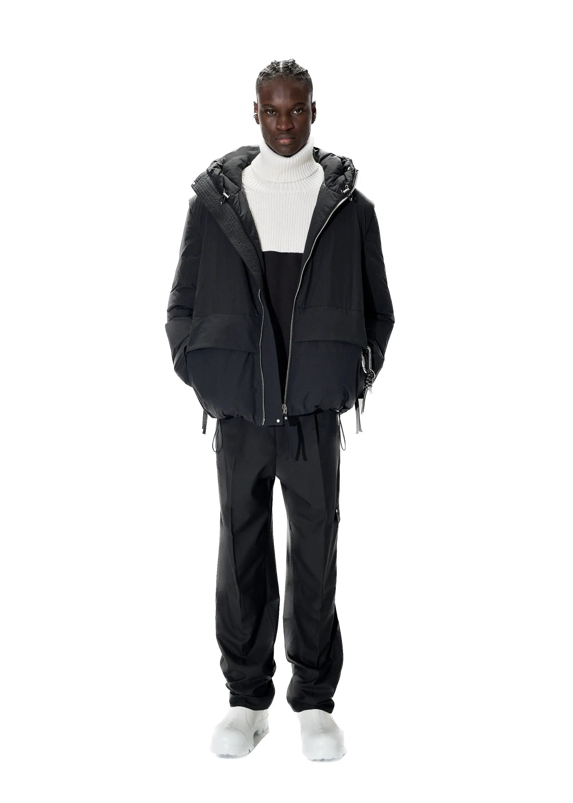 PAST TENSE Hybrid Puffer Jacket - Black 