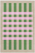 Jute Rug -  Pink and Green stripes Matias Moellenbach