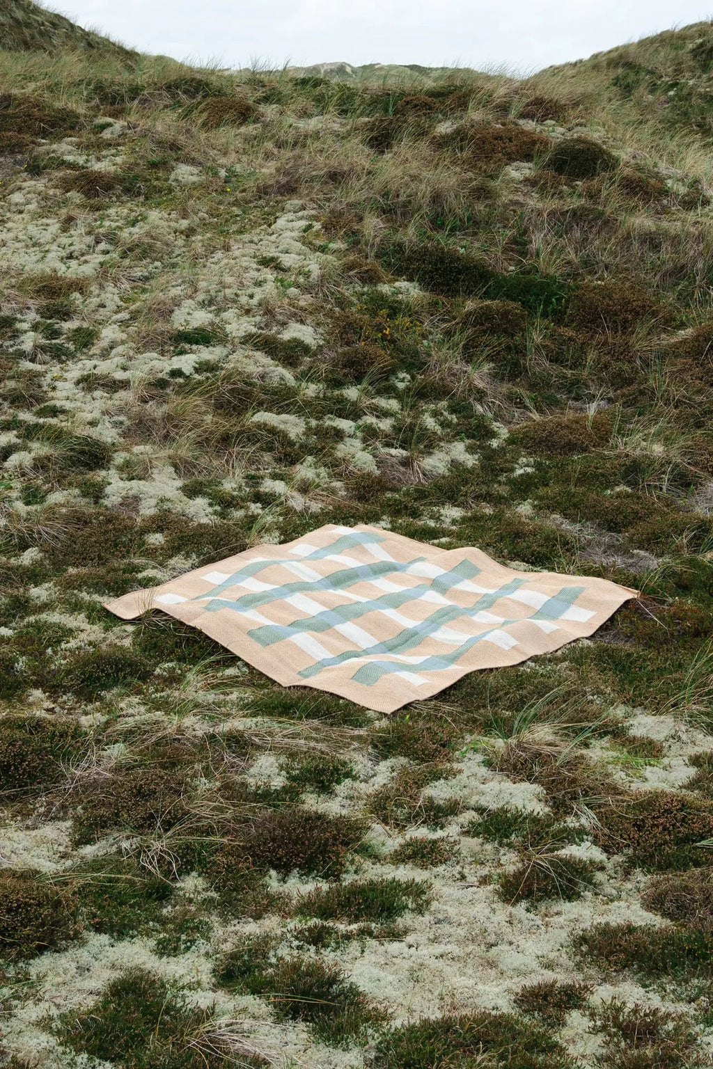 Jute Rug -  Green and Blue stripes Matias Moellenbach