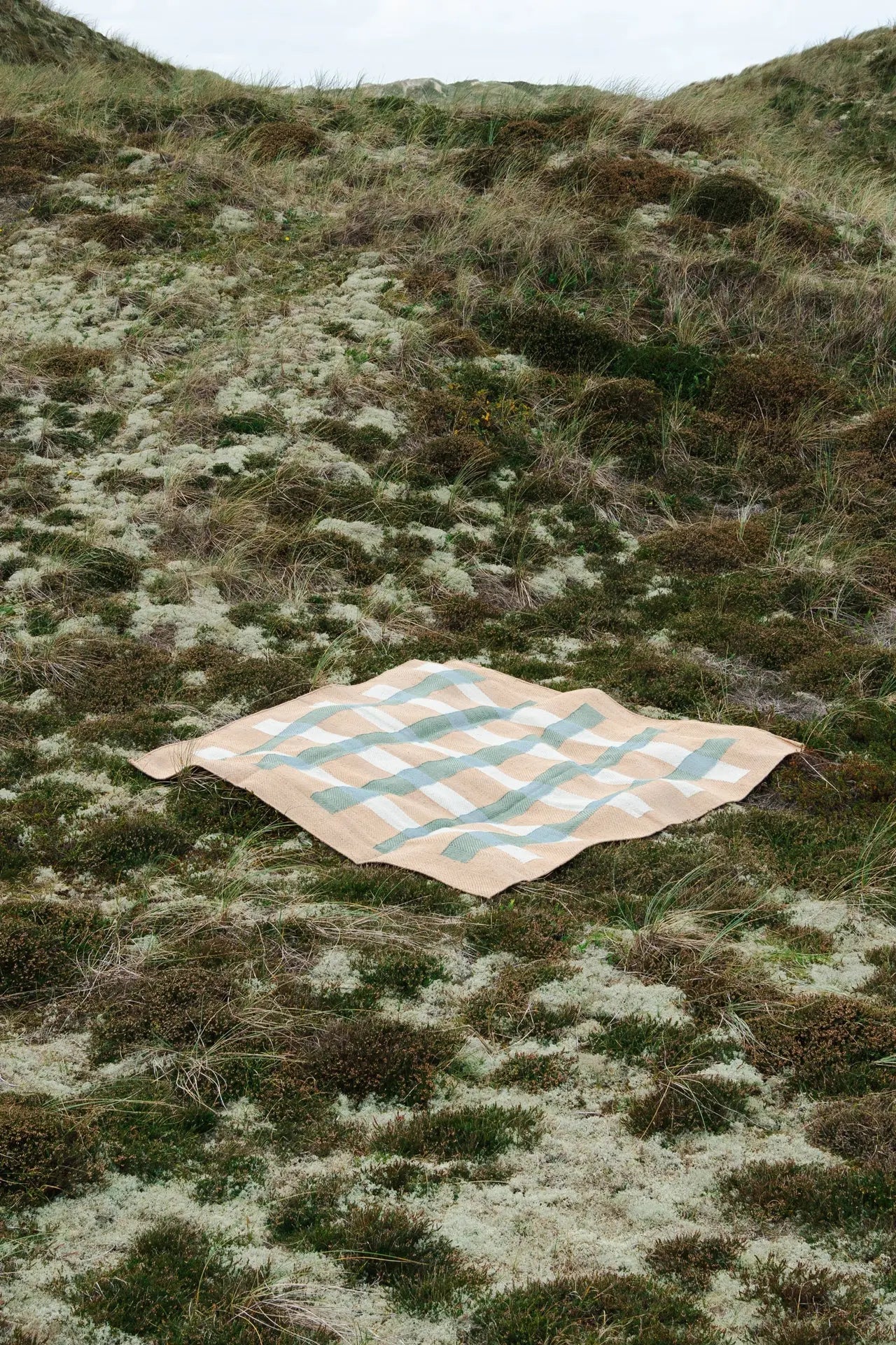 Jute Rug -  Green and Blue stripes Matias Moellenbach