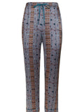 MENG Men’s Silver Printed Silk Satin Pajama Bottoms 