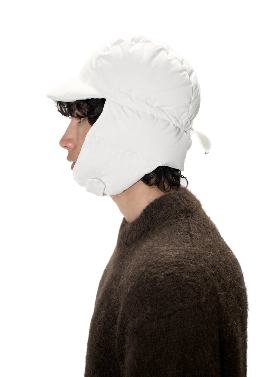 PAST TENSE Nylon Insulated Flap Cap - Off White 