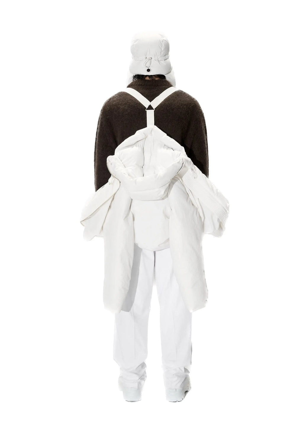 PAST TENSE Nylon Insulated Flap Cap - Off White 