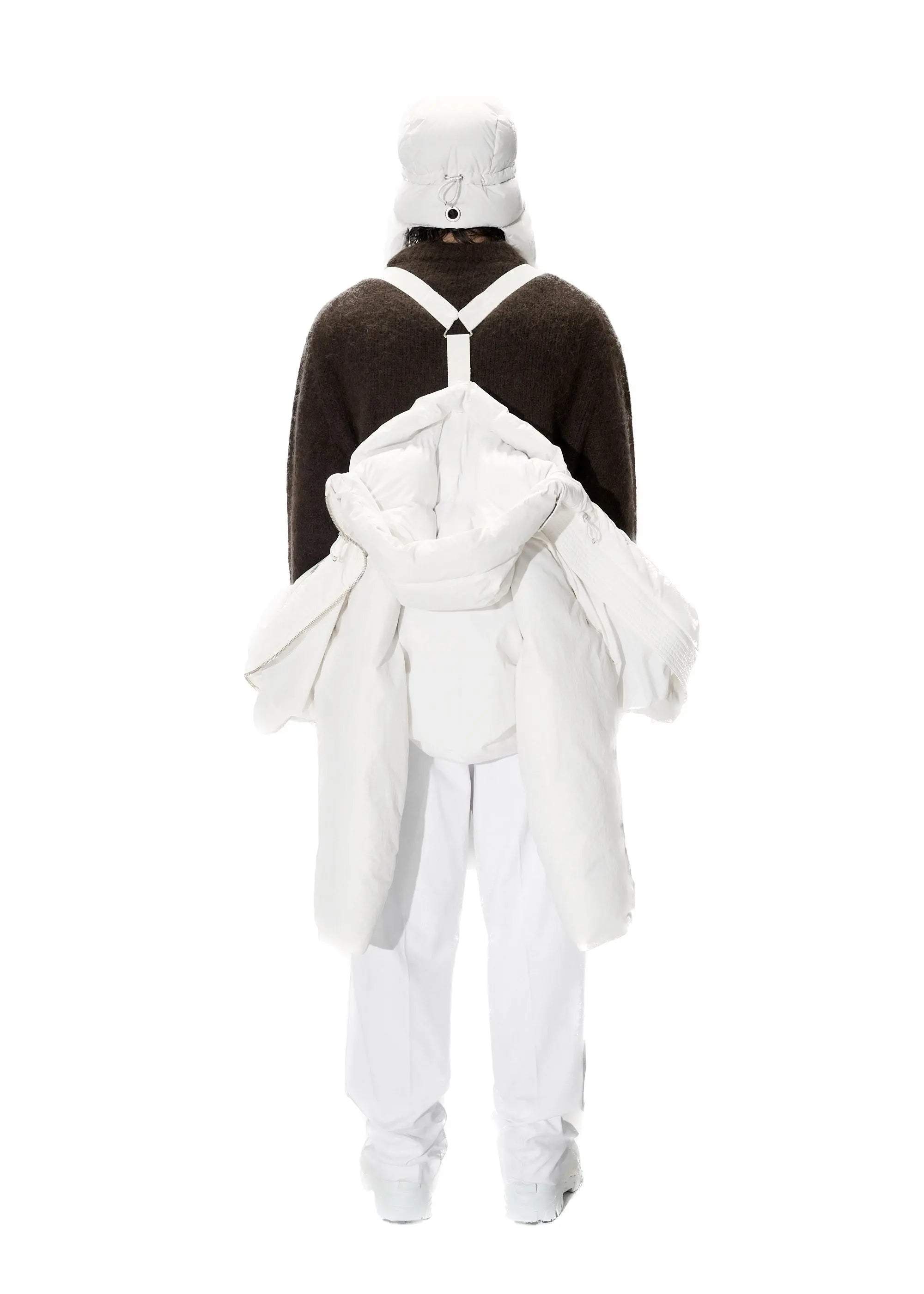 PAST TENSE Nylon Insulated Flap Cap - Off White 