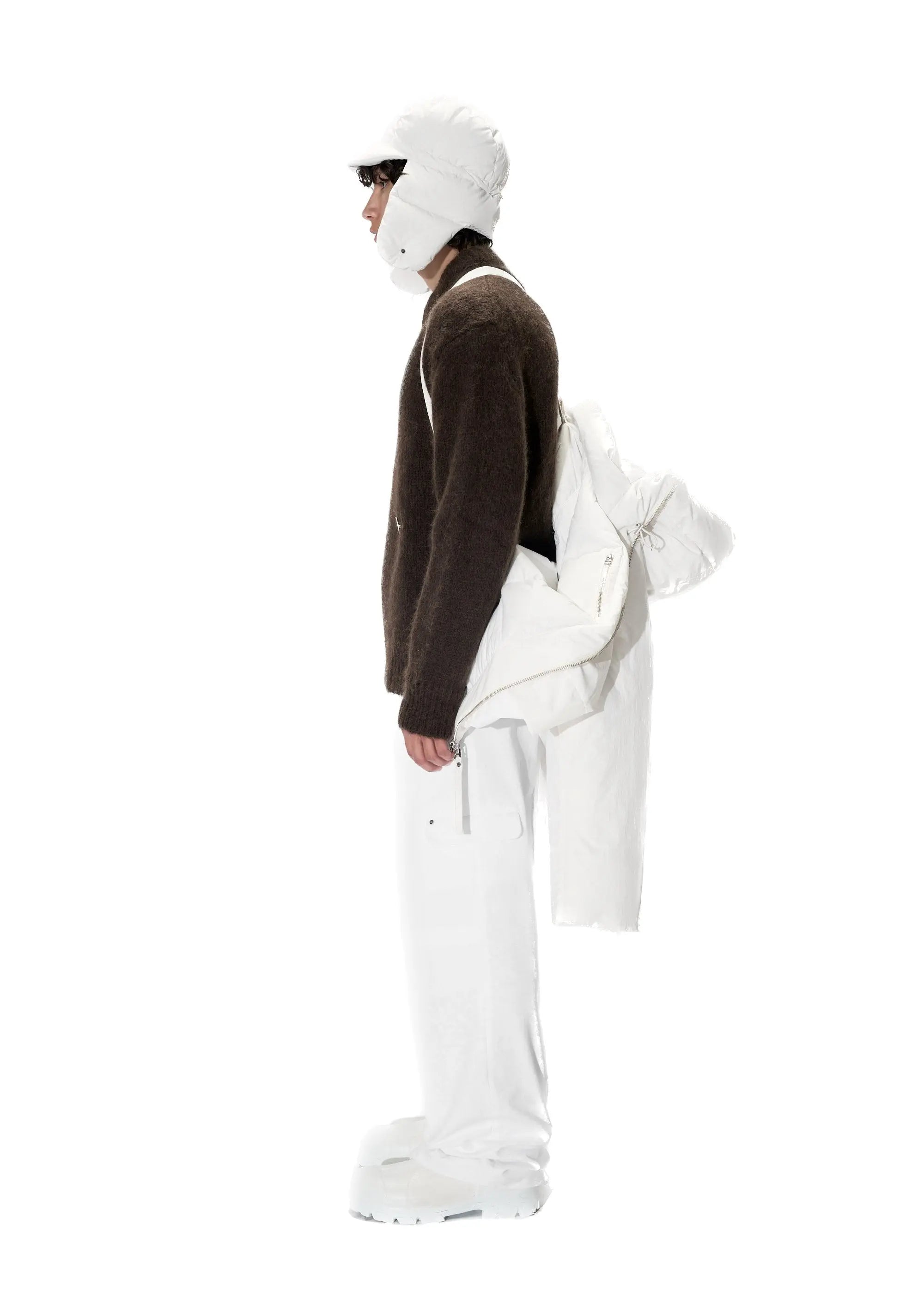 PAST TENSE Nylon Insulated Flap Cap - Off White 