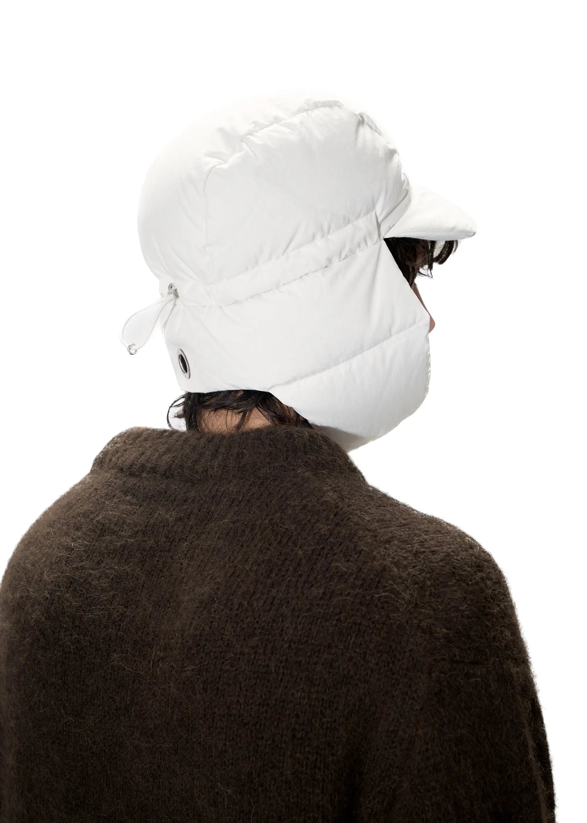 PAST TENSE Nylon Insulated Flap Cap - Off White 