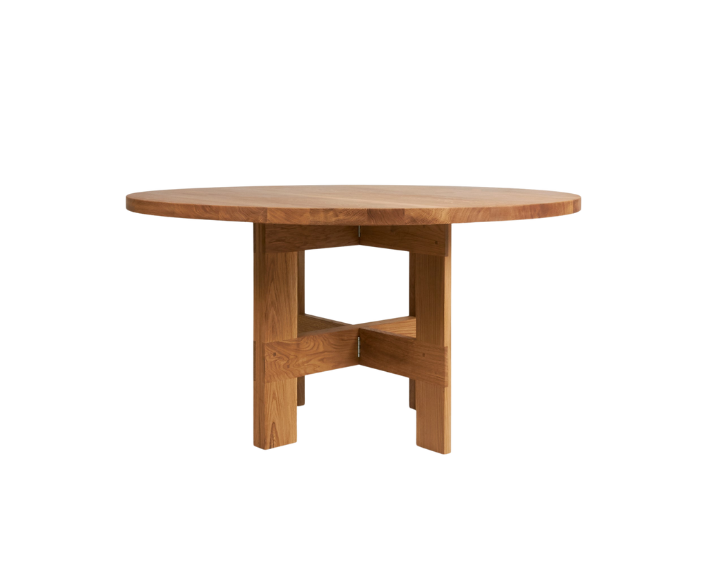 FRAMA - Farmhouse Trestle Table | Natural Oak | 140 Ø Round