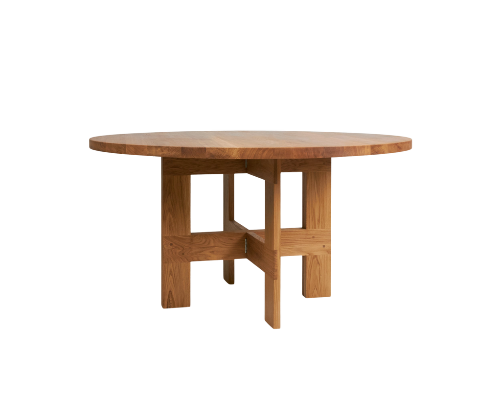 FRAMA - Farmhouse Trestle Table | Natural Oak | 140 Ø Round